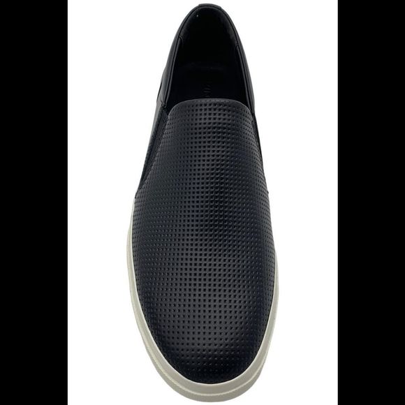 Vince Men's Fletcher Slip-On Casual Leather Sneakers Black - Medium - Picture 2 of 3